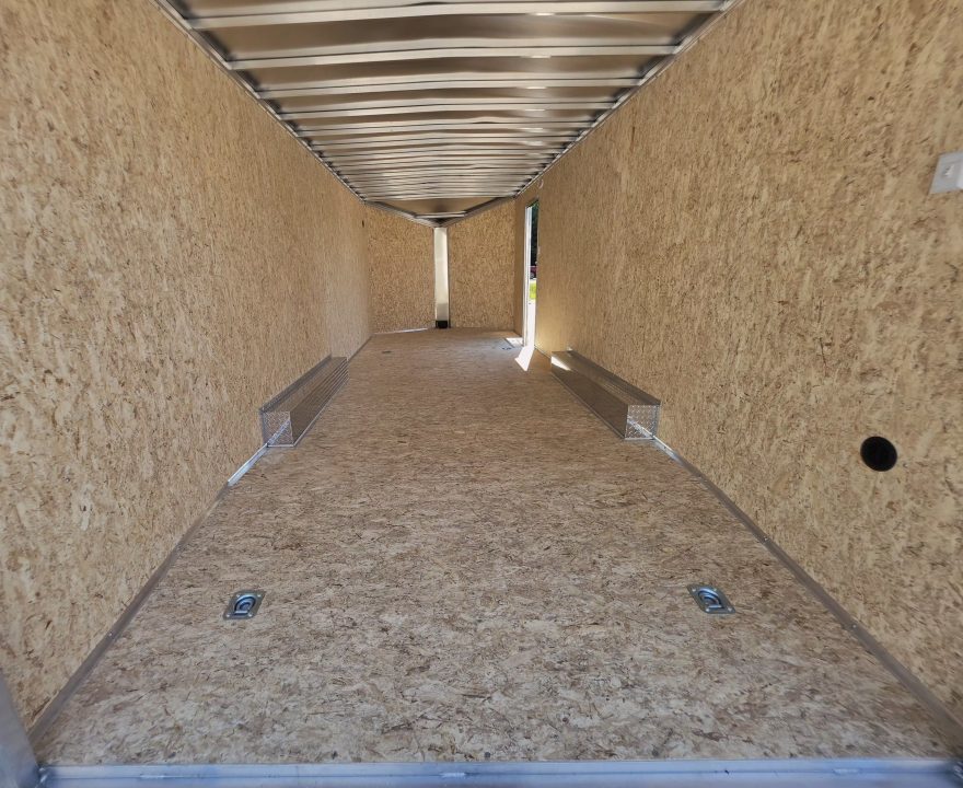 New 8 X 22 CAR HAULER ENCLOSED 5200# AXLES ALL ALUMINUM REAR SPOILER 2027 LIGHTNING