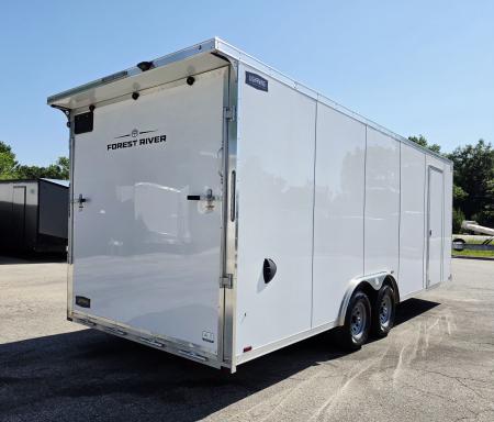 New 8 X 22 CAR HAULER ENCLOSED 5200# AXLES ALL ALUMINUM REAR SPOILER 2027 LIGHTNING