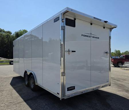 New 8 X 22 CAR HAULER ENCLOSED 5200# AXLES ALL ALUMINUM REAR SPOILER 2027 LIGHTNING