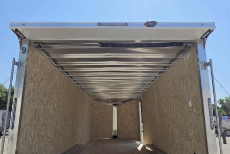 New 8 X 22 CAR HAULER ENCLOSED 5200# AXLES ALL ALUMINUM REAR SPOILER 2027 LIGHTNING