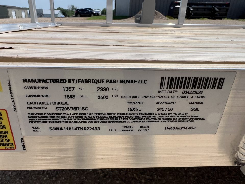 New 2026 H&H Trailers 14' Aluminum Utility Trailer