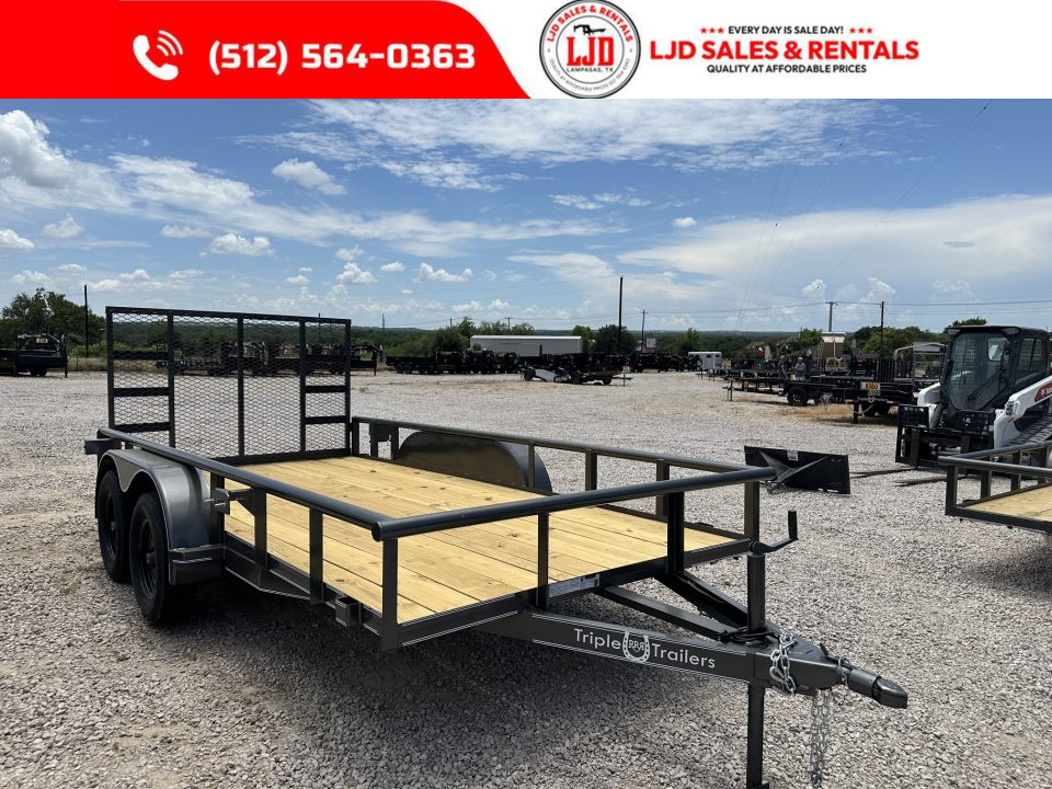New 2026 Triple R - 77  x 14' - 7K GVWR - 4' Gate - Utility Trailer