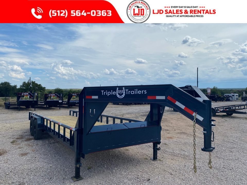 New 2026 Triple R - 83  x 24' - 14K GVWR - Slide In Ramps - Equipment Trailer