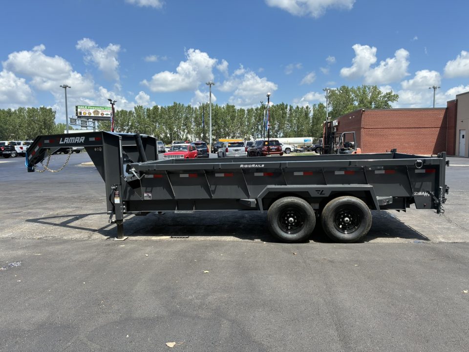New 2026 Lamar Trailers 83"X16' DT-14k Telescopic Gooseneck Dump Trailer
