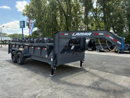 New 2026 Lamar Trailers 83"X16' DT-14k Telescopic Gooseneck Dump Trailer