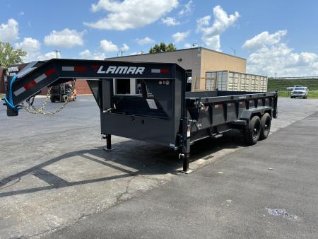 New 2026 Lamar Trailers 83"X16' DT-14k Telescopic Gooseneck Dump Trailer