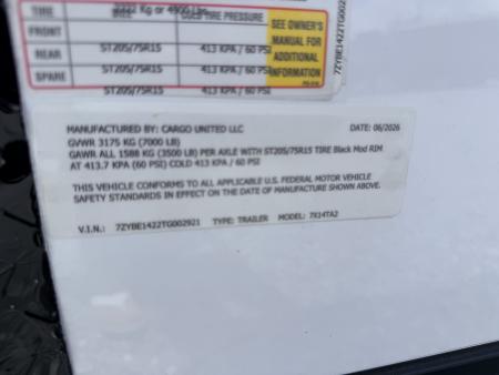 New 2026 Cargo United 7x14 TA (7FT HT) BLACKOUT .80 Polycore Cargo / Enclosed Trailer