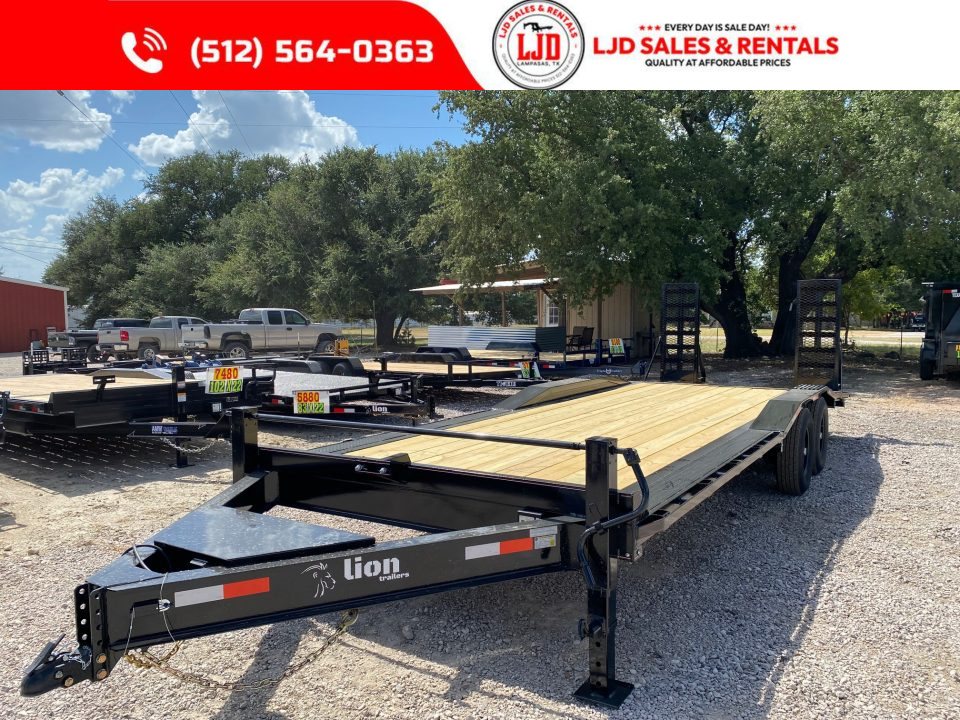 New 2026 Lion - 102" X 24 - 14K GVWR - Equipment Trailer - Stand Up Ramps
