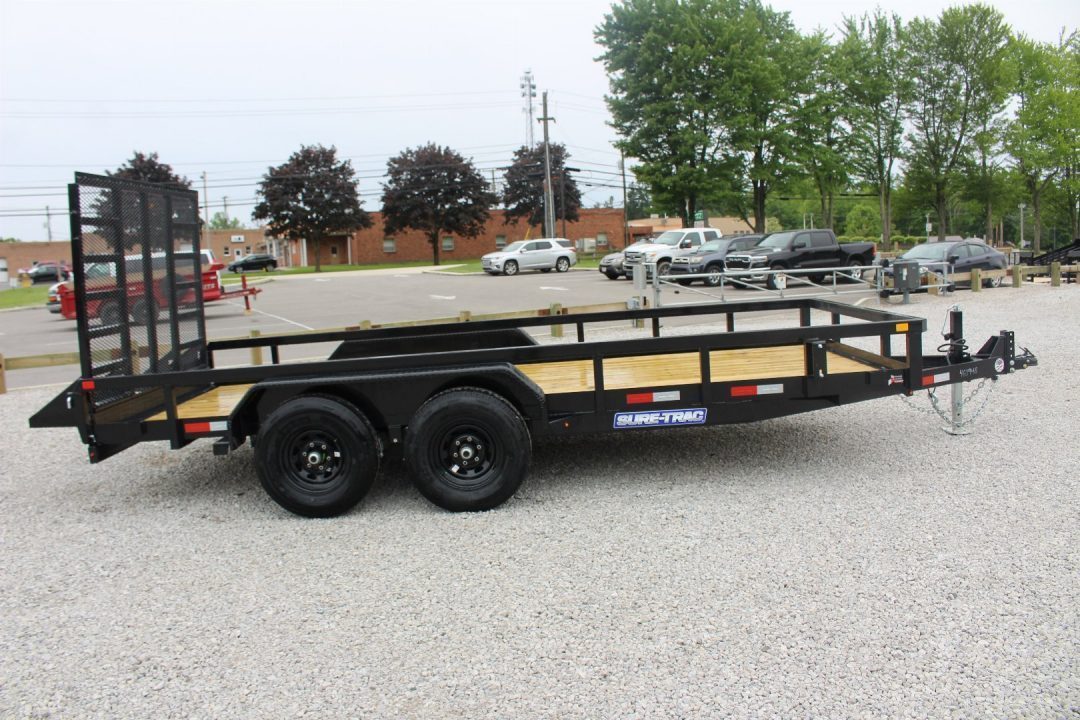 New 2026 Sure-Trac 7' x 16' Tandem Axle Tube Top Landscape Utility Trailer - 9900# GVW