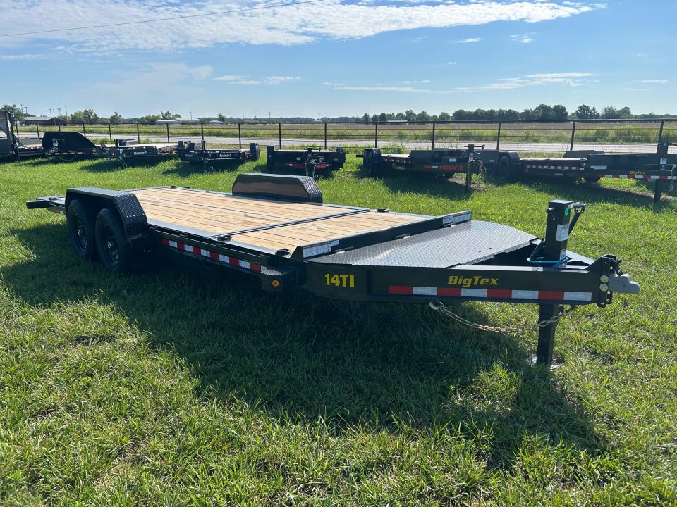Used 2027 Big Tex 83x20 Tandem 15.4K I-Beam Gravity Tilt w/ 4' Staionary, Toolbox, & Fork Holders
