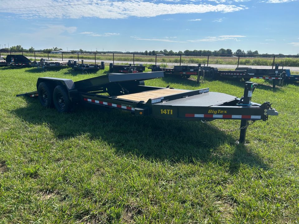 Used 2027 Big Tex 83x20 Tandem 15.4K I-Beam Gravity Tilt w/ 4' Staionary, Toolbox, & Fork Holders