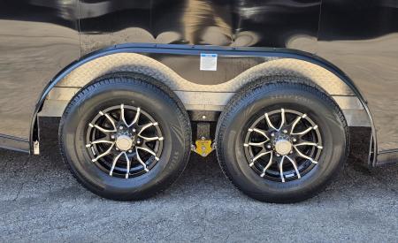 New 8 X 24 CAR HAULER ENCLOSED 2027 LIGHTNING 5200# AXLES ALL ALUMINUM FRONT DROP DOWN DOOR