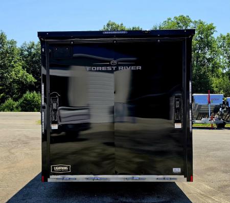New 8 X 24 CAR HAULER ENCLOSED 2027 LIGHTNING 5200# AXLES ALL ALUMINUM FRONT DROP DOWN DOOR