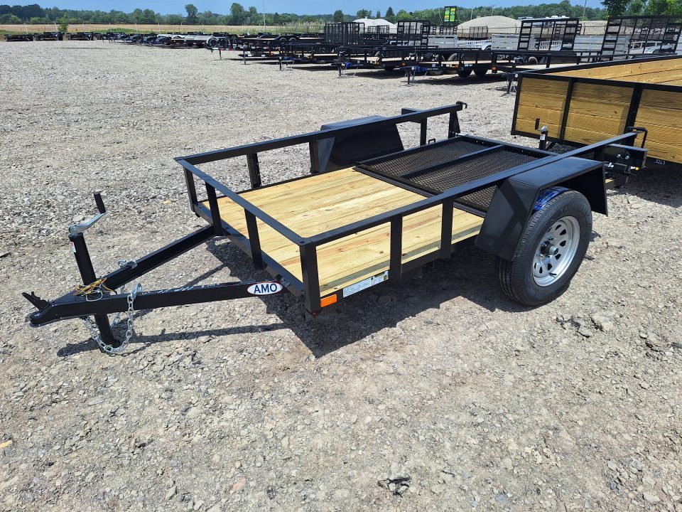 New 2026 AMO 5x8 Lowside Landscape Trailer W/ Led Lights and Spring Assist Gate