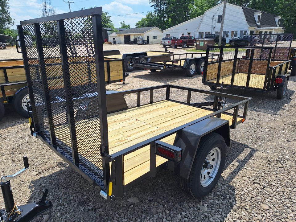 New 2026 AMO 5x8 Lowside Landscape Trailer W/ Led Lights and Spring Assist Gate