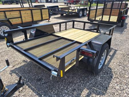 New 2026 AMO 5x8 Lowside Landscape Trailer W/ Led Lights and Spring Assist Gate