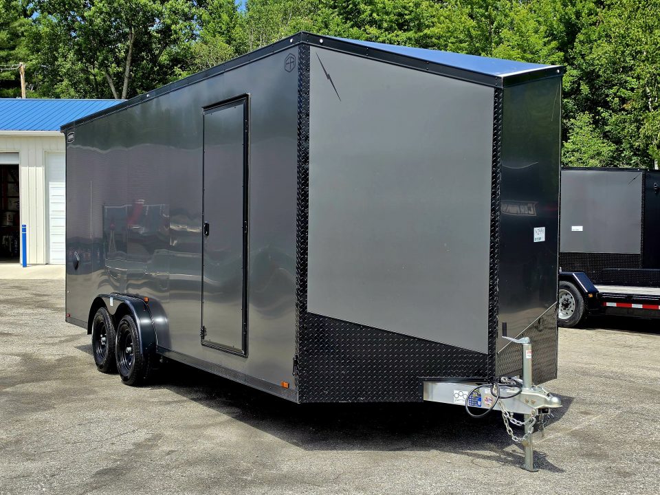 New 7.5 X 20 CARGO ENCLOSED ALL ALUMINUM 2026 LIGHTNING 3500# AXLES REAR RAMP DOOR
