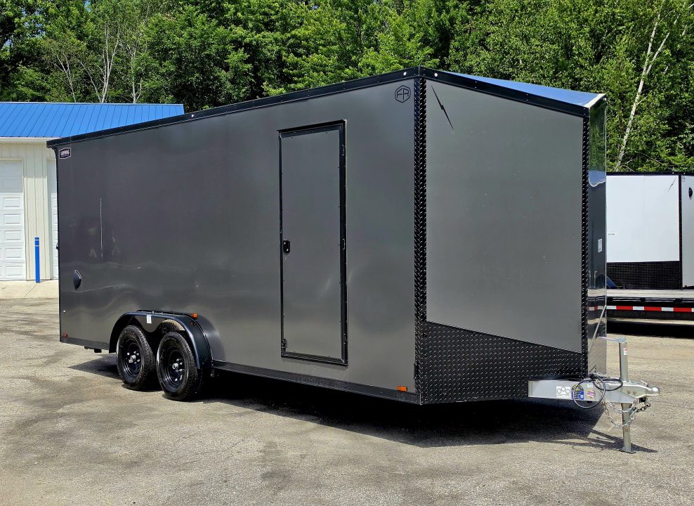 New 7.5 X 20 CARGO ENCLOSED ALL ALUMINUM 2026 LIGHTNING 3500# AXLES REAR RAMP DOOR