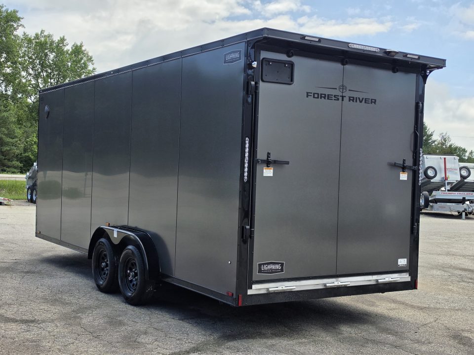 New 7.5 X 20 CARGO ENCLOSED ALL ALUMINUM 2026 LIGHTNING 3500# AXLES REAR RAMP DOOR