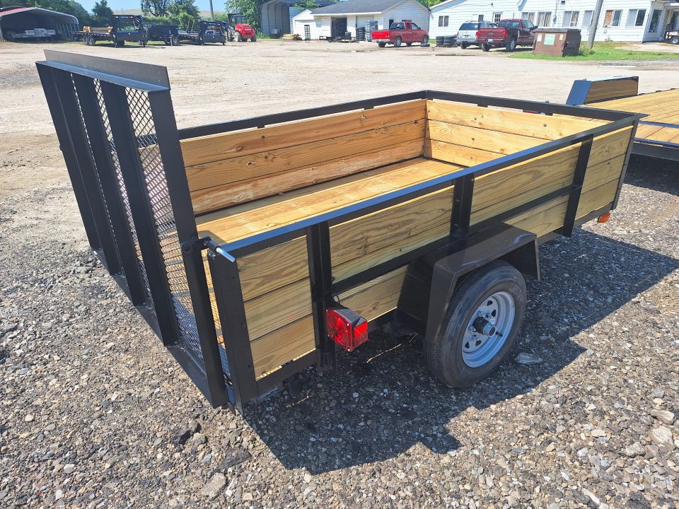 New 2026 AMO 5x8 High Wood Side Light Duty Utility Trailer