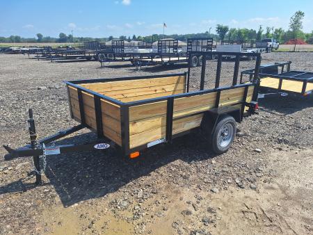 New 2026 AMO 5x8 High Wood Side Light Duty Utility Trailer