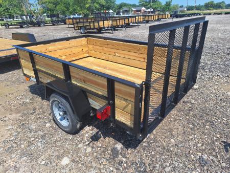 New 2026 AMO 5x8 High Wood Side Light Duty Utility Trailer