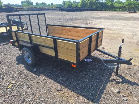 New 2026 AMO 5x8 High Wood Side Light Duty Utility Trailer