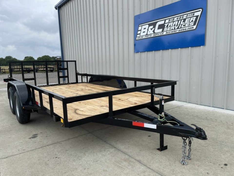 New 2026 C&M 82X14 ANGLE TOP UTILITY (2) 3500lb TANDEM AXLES, GVWR 7000lb, 32" GATE, DOVETAIL