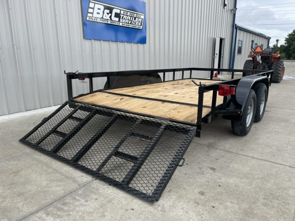 New 2026 C&M 82X14 ANGLE TOP UTILITY (2) 3500lb TANDEM AXLES, GVWR 7000lb, 32" GATE, DOVETAIL