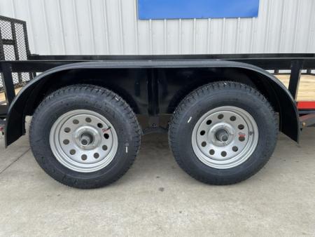 New 2026 C&M 82X14 ANGLE TOP UTILITY (2) 3500lb TANDEM AXLES, GVWR 7000lb, 32" GATE, DOVETAIL