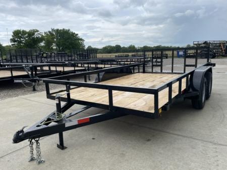 New 2026 C&M 82X14 ANGLE TOP UTILITY (2) 3500lb TANDEM AXLES, GVWR 7000lb, 32" GATE, DOVETAIL