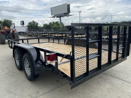 New 2026 C&M 82X14 ANGLE TOP UTILITY (2) 3500lb TANDEM AXLES, GVWR 7000lb, 32" GATE, DOVETAIL