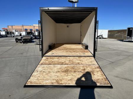 New NEW 2027 AERO 8.5x20 +2’V, 7’ TALL, WHITE Interior, BLACKOUT  EDITION- QUALITY Aluminum Wheels Enclosed Car Hauler Trailer