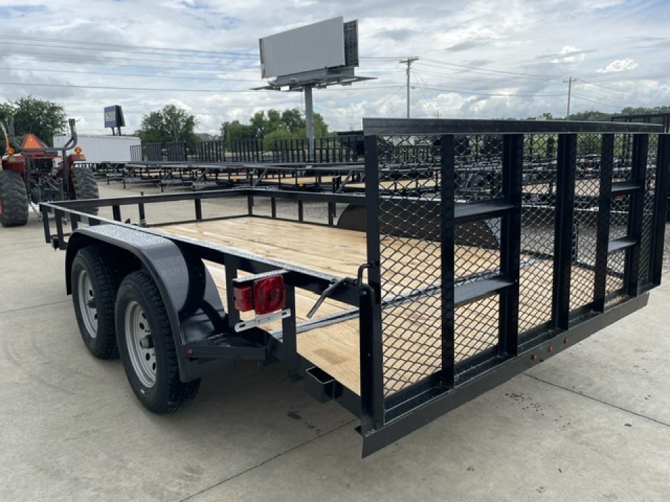 New 2026 C&M 82X14 ANGLE TOP UTILITY (2) 3500lb TANDEM AXLES, GVWR 7000lb, 32" GATE, DOVETAIL