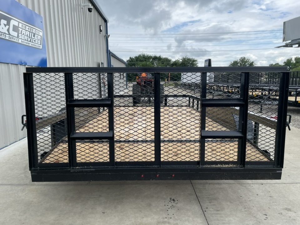 New 2026 C&M 82X14 ANGLE TOP UTILITY (2) 3500lb TANDEM AXLES, GVWR 7000lb, 32" GATE, DOVETAIL
