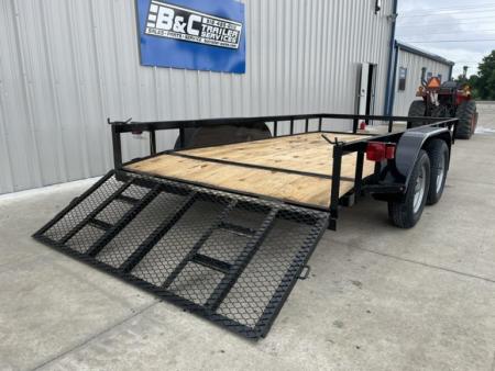 New 2026 C&M 82X14 ANGLE TOP UTILITY (2) 3500lb TANDEM AXLES, GVWR 7000lb, 32" GATE, DOVETAIL