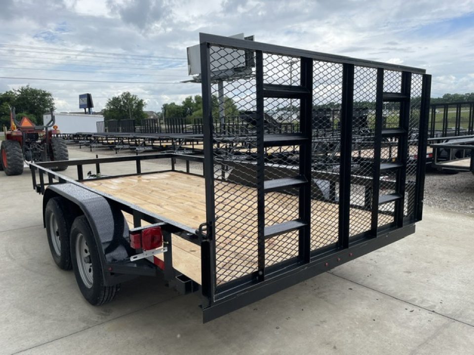 New 2026 C&M 82X14 ANGLE TOP UTILITY (2) 3500lb TANDEM AXLES, GVWR 7000lb, 4' GATE