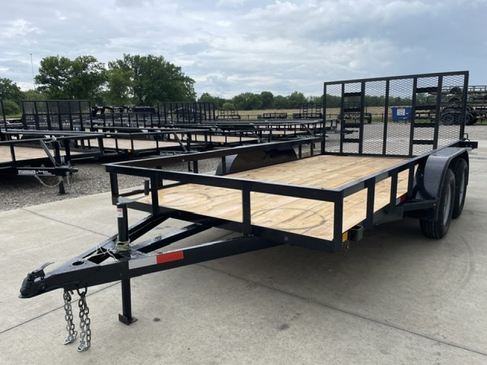 New 2026 C&M 82X14 ANGLE TOP UTILITY (2) 3500lb TANDEM AXLES, GVWR 7000lb, 4' GATE