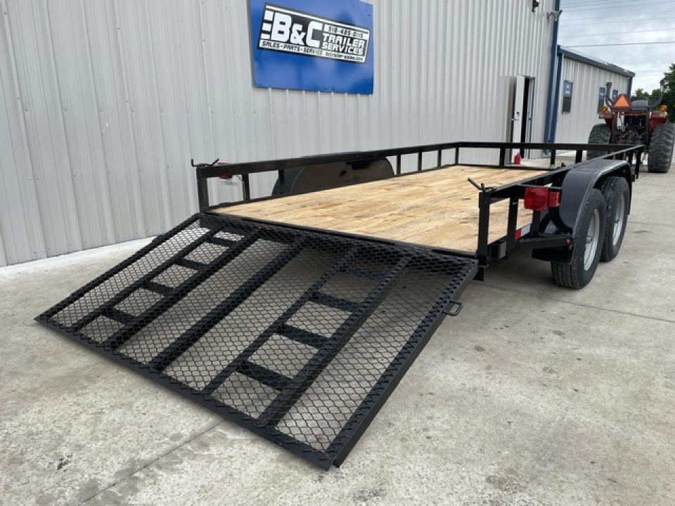 New 2026 C&M 82X14 ANGLE TOP UTILITY (2) 3500lb TANDEM AXLES, GVWR 7000lb, 4' GATE