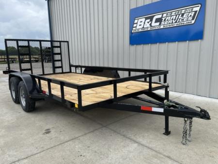 New 2026 C&M 82X14 ANGLE TOP UTILITY (2) 3500lb TANDEM AXLES, GVWR 7000lb, 4' GATE
