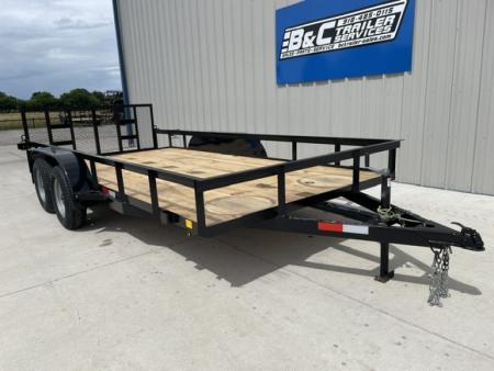 New 2026 C&M 82X16 UTILITY (2) 3500lb AXLES, GVWR 7000lbs, 32" GATE, DOVETAIL
