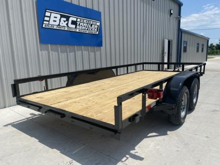 New 2026 C&M 82X16 ANGLE TOP UTILITY, WITH 4' RAMPS (2) 3500lb AXLES, GVWR 7000lbs