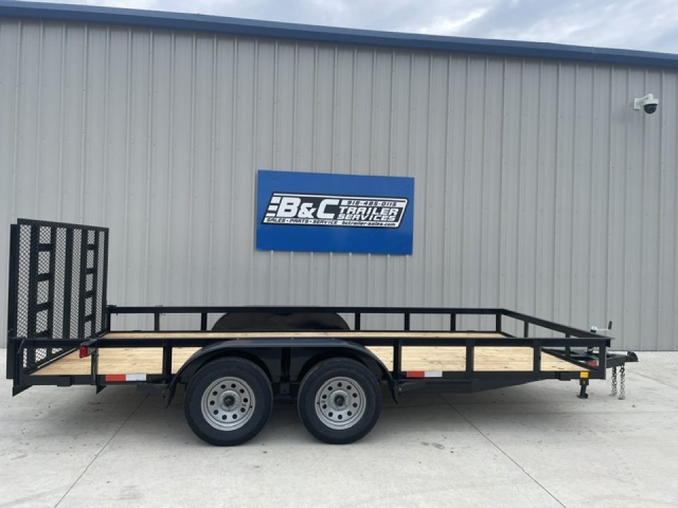 New 2026 C&M 82X16 ANGLE TOP UTILITY (2) 3500lb AXLES, GVWR 7000lbs, 4' GATE