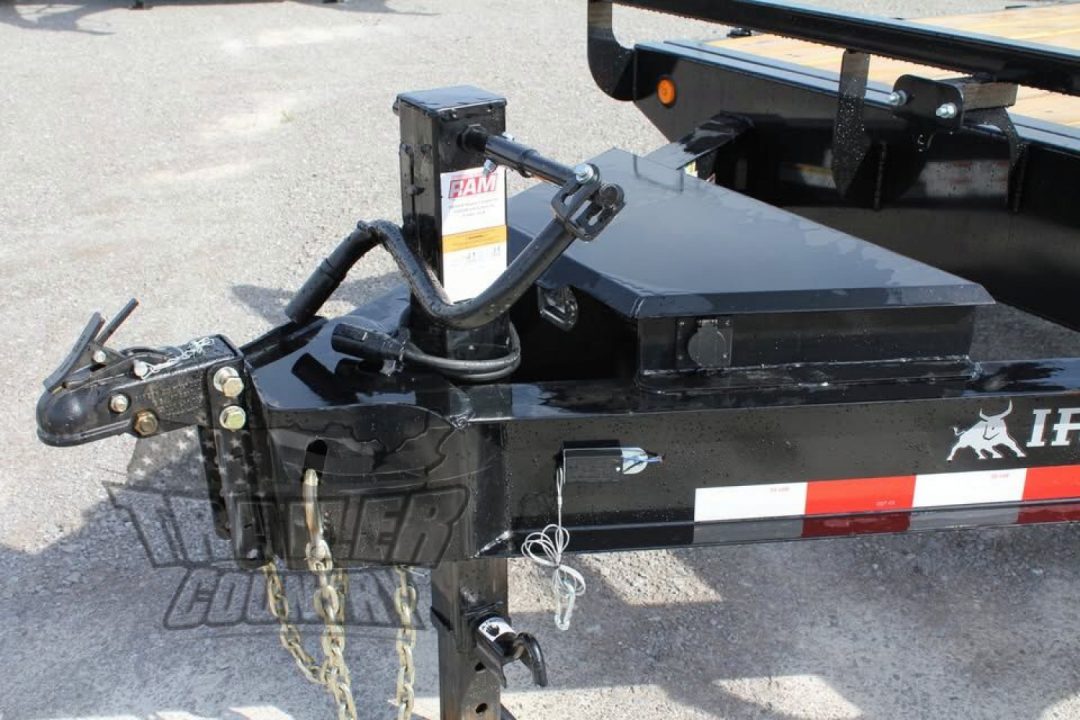 New 2026 New 102'' x 22' Heavy Duty Bumper Pull Wood Deck Power Up & Down Tilt Deck Trailer