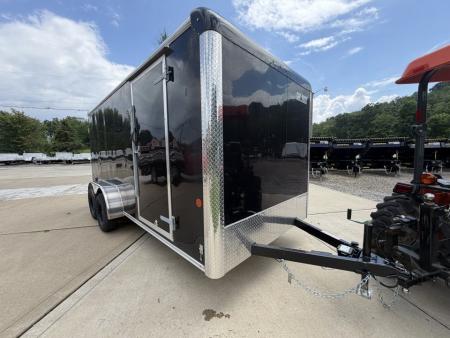 New 2026 Car Mate Trailers 7x16 Sportster HD Enclosed Trailer - Black - w/ Ramp - 7000# GVWR