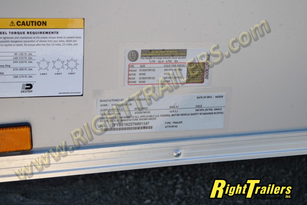 New 2026 7X16 ANVIL Cargo Trailer