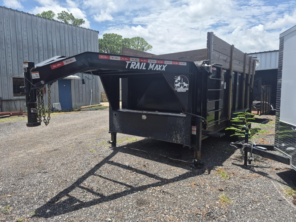 Consignment 2024 TrailMaxx 7x16 Gooseneck Dump Trailer | 4' Steel Sides & 2' Wood Extensions