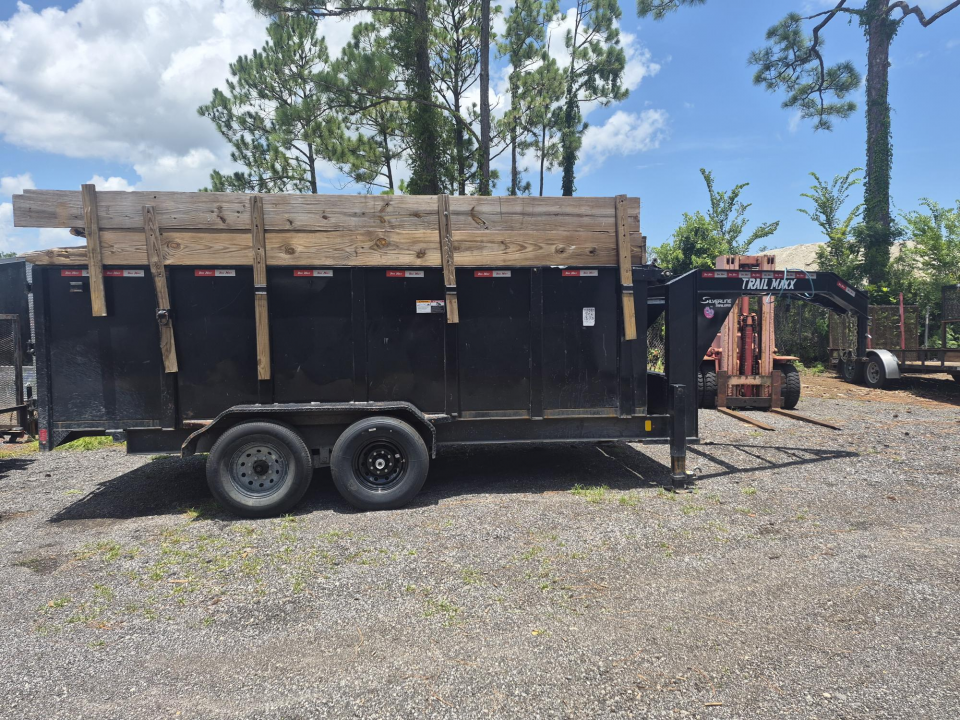 Consignment 2024 TrailMaxx 7x16 Gooseneck Dump Trailer | 4' Steel Sides & 2' Wood Extensions