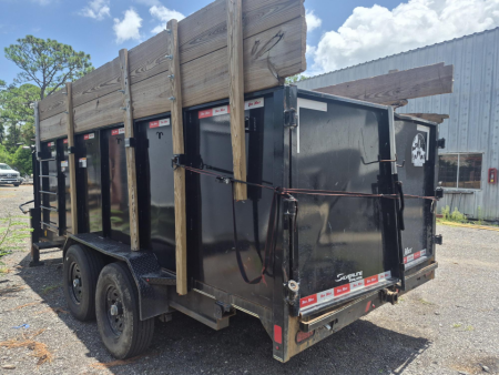 Consignment 2024 TrailMaxx 7x16 Gooseneck Dump Trailer | 4' Steel Sides & 2' Wood Extensions