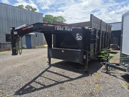 Consignment 2024 TrailMaxx 7x16 Gooseneck Dump Trailer | 4' Steel Sides & 2' Wood Extensions